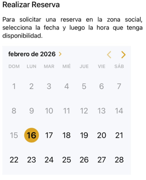 Calendario de reserva: días disponibles y deshabilitados